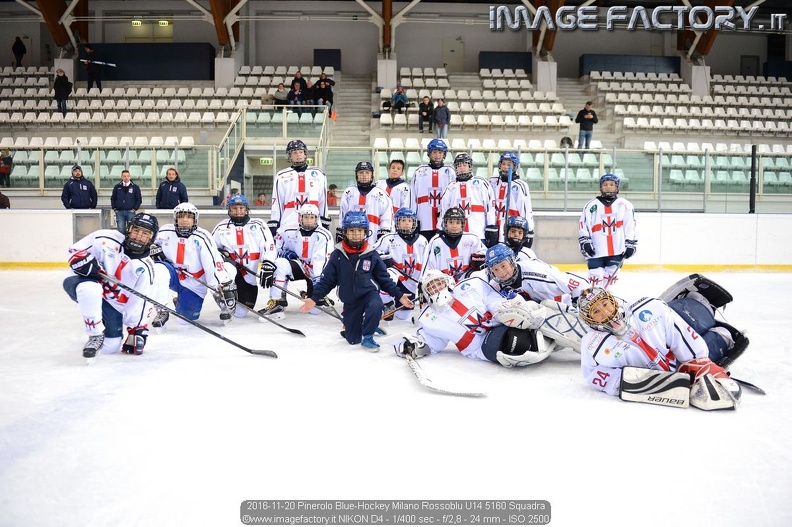 2016-11-20 Pinerolo Blue-Hockey Milano Rossoblu U14 5160 Squadra.jpg